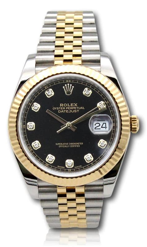 rolex men's datejust black diamond dial watch|rolex datejust 41mm black face.